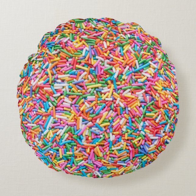 Rainbow Sprinkles Round Cushion (Front)