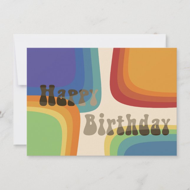 Rainbow square 70s card (Front)