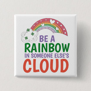 Rainbow- Square Button Pin