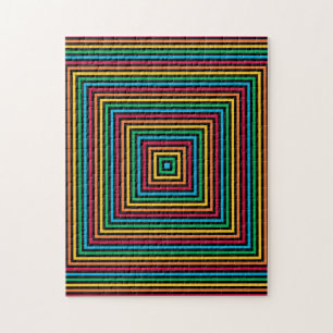 Rainbow Square Hypnotic Illusion Challenging Jigsaw Puzzle