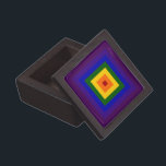 Rainbow Square Keepsake Box<br><div class="desc">Show your love of colour with a geometric rainbow. A series of red,  orange,  yellow,  green,  blue,  indigo,  and violet squares radiate out from the centre of this festive design. 

 Digitally created 5400 x 5400 pixel image. 
 Copyright ©2011 Claire E. Skinner,  All rights reserved.</div>