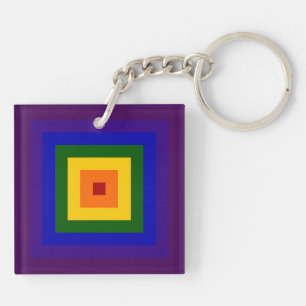 Rainbow Square Key Ring