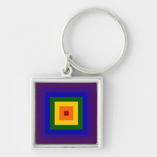 Rainbow Square Key Ring (Front)