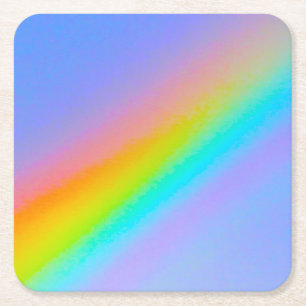 rainbow square paper coaster