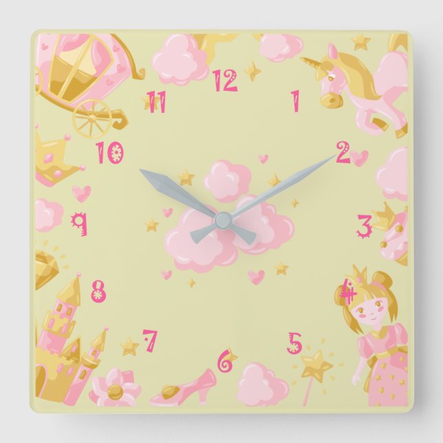 Rainbow  square wall clock (Front)