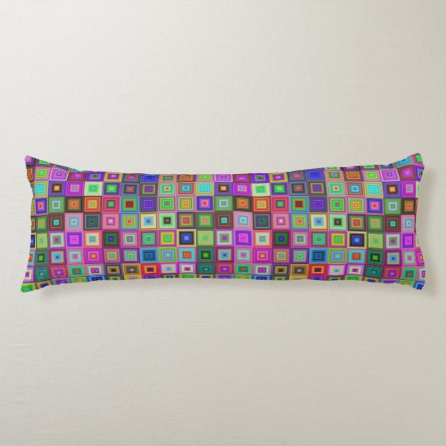 rainbow squares body pillow (Front)