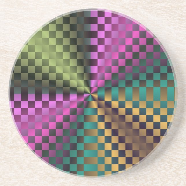 Rainbow Squares Coaster (Front)