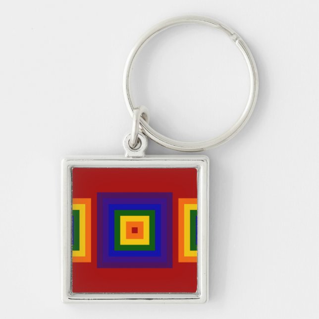 Rainbow Squares Key Ring (Front)