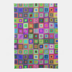 rainbow squares kitchen towel