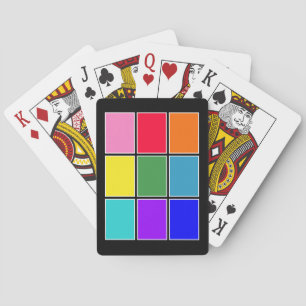 Rainbow Squares on Black  Playing Cards