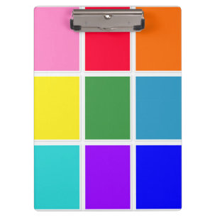 Rainbow Squares on White Clipboard