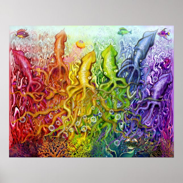Rainbow Squid Poster (Front)
