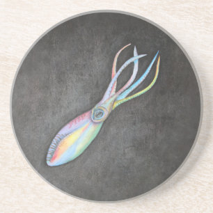 Rainbow Squid Sandstone Coaster