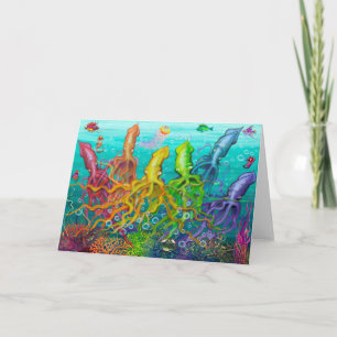 Rainbow Squids Card