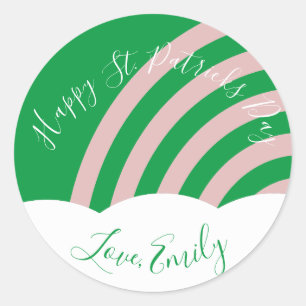 Rainbow St. Patricks Day Treat Classic Round Sticker