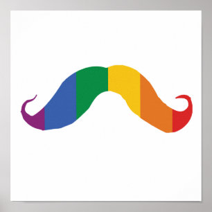 Rainbow Stache .png Poster