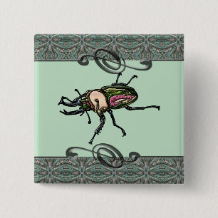 Rainbow Stag Beetle 15 Cm Square Badge