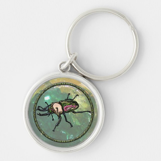 Rainbow Stag Beetle Key Ring (Front)