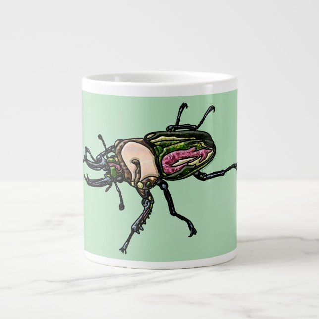 Rainbow Stag Beetle Large Coffee Mug (Front)