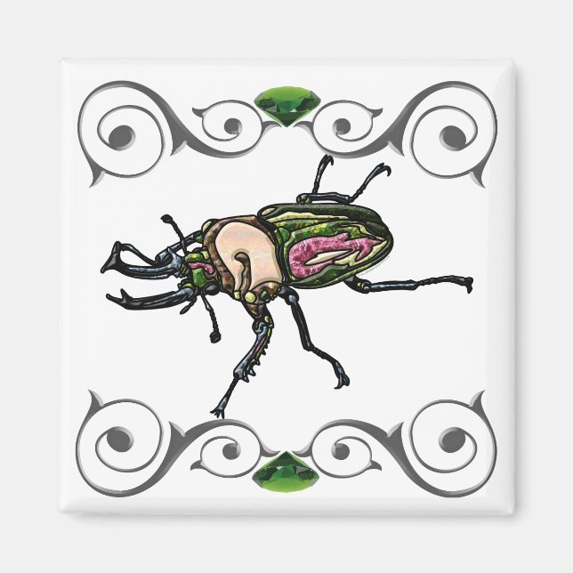 Rainbow Stag Beetle Magnet (Front)