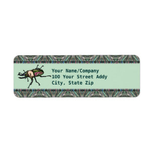 Rainbow Stag Beetle Return Address Label