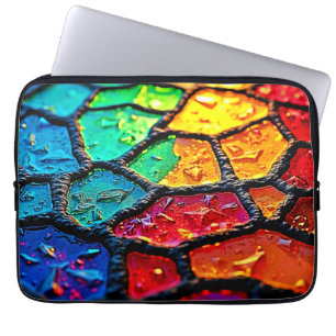 Rainbow Stained Glass Close-Up Art Laptop Sleeve