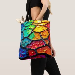 Rainbow Stained Glass Close-Up Art Tote Bag
