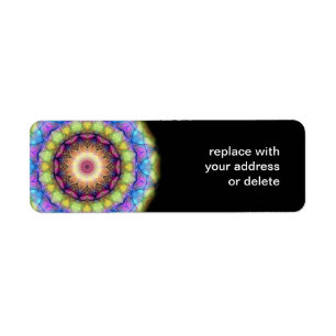 Rainbow stained Glass Return Address Label