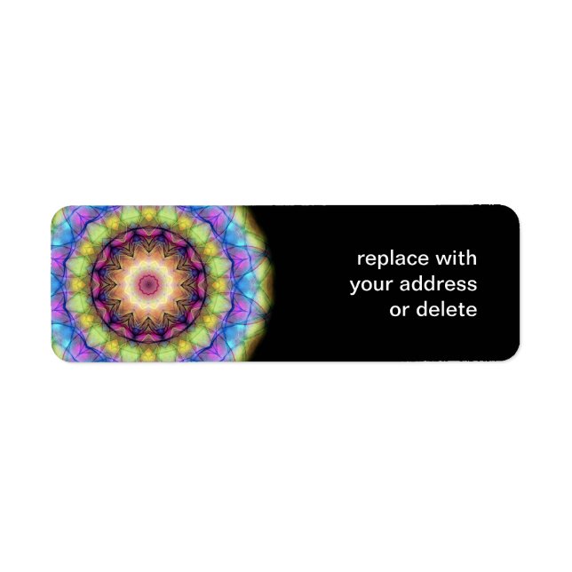 Rainbow stained Glass Return Address Label (Front)
