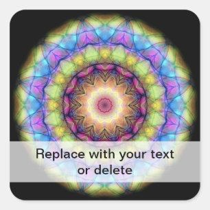 Rainbow stained Glass Square Sticker