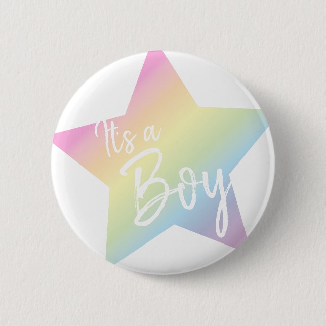 Rainbow Star Baby Shower 6 Cm Round Badge (Front)