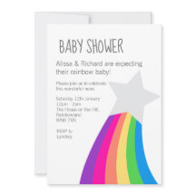Rainbow Star Baby Shower Invitation