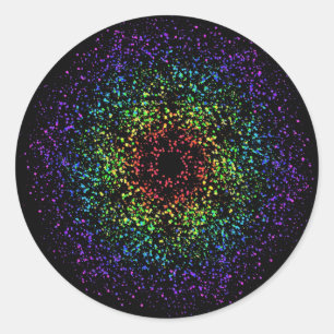 Rainbow Star Galaxy Void Classic Round Sticker