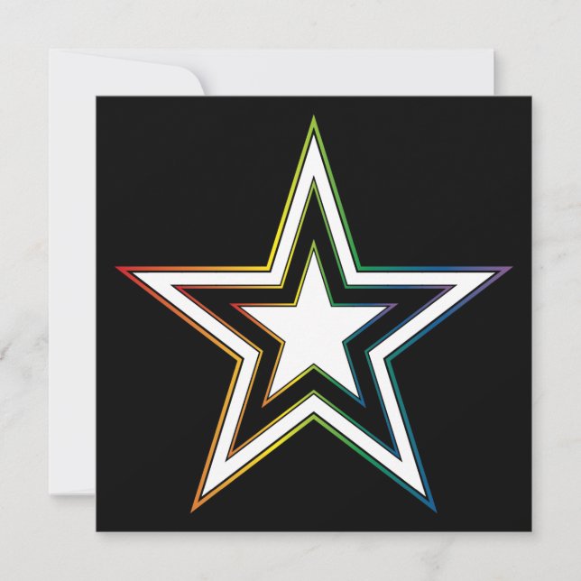 rainbow star invitation (Front)