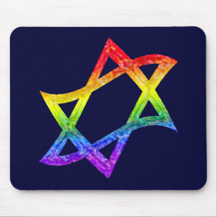 Rainbow Star of David Mousepad