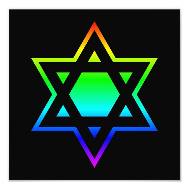 Rainbow Star of David Photo Print (Front)