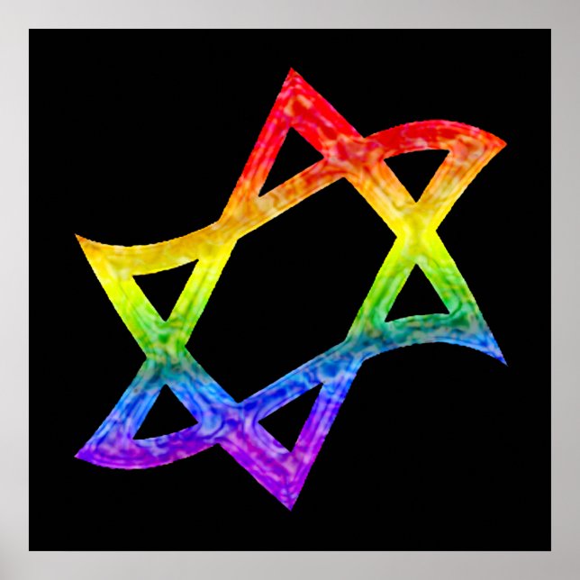 Rainbow Star of David Poster (Front)