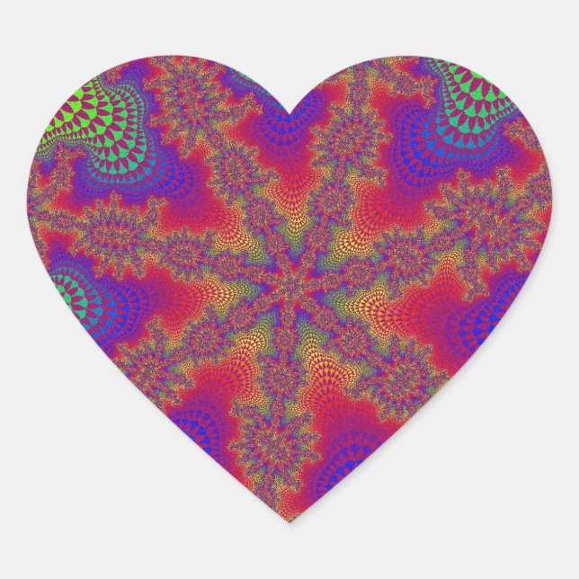 Rainbow Starburst Heart Sticker (Front)