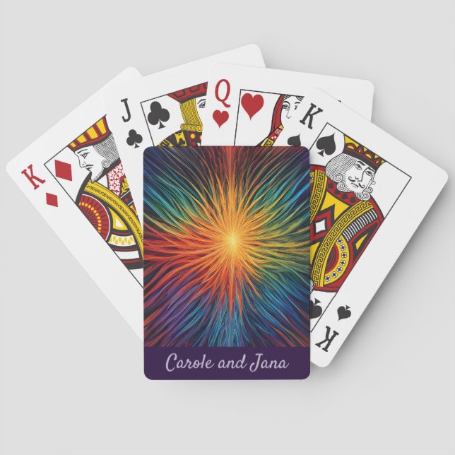 Rainbow Starburst Playing Cards (Back)