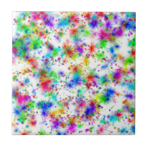 Rainbow starbursts tile