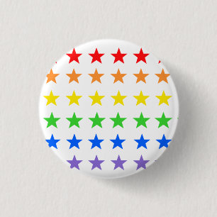 Rainbow stars  3 cm round badge