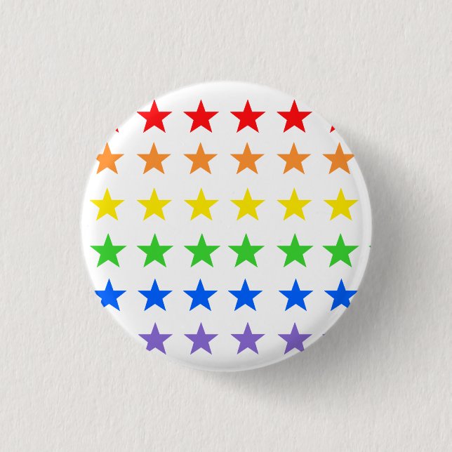 Rainbow stars  3 cm round badge (Front)