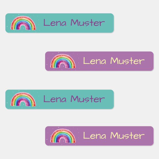 Rainbow Stars - 96 narrow children labels (Group)