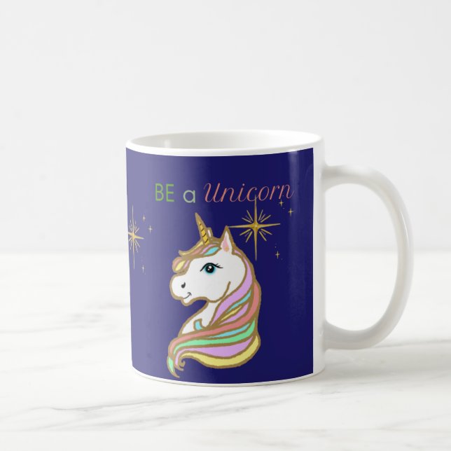 Rainbow, Stars, and Unicorn Magic Mug (Right)