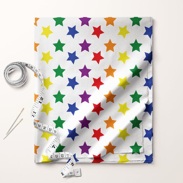 Rainbow Stars Chic Custom Pattern Fabric (Creator Uploaded)