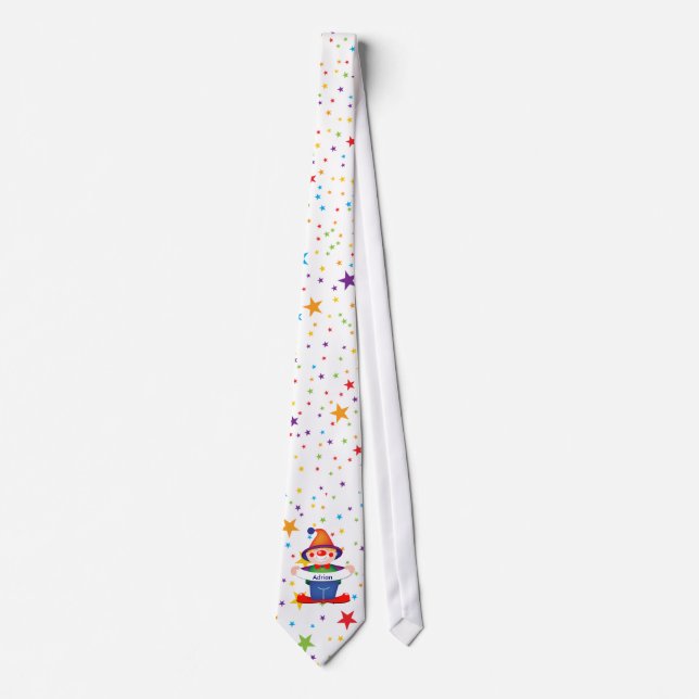 rainbow stars clown tie (Front)