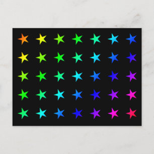 Rainbow Stars Colourful Multicolor Stars Shape Ico Postcard