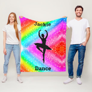 Rainbow Stars Dance Fleece Blanket for Girls!