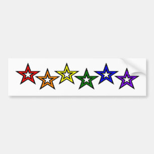 Rainbow Stars Gay Pride Bumper Sticker