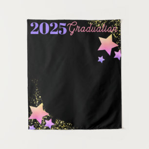 Rainbow Stars  Graduation  Backdrop Tapestry